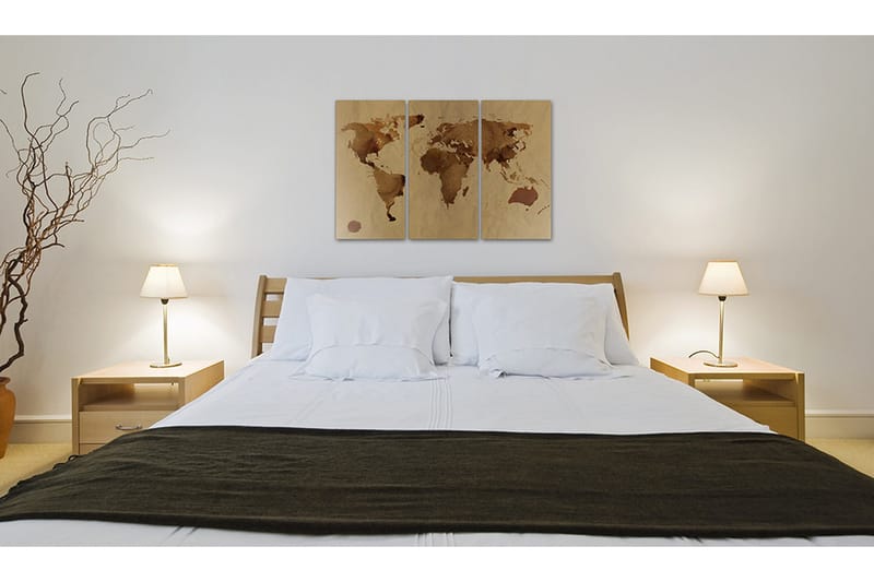 Taulu World with Coffee Triptych 120x80 - Artgeist sp. z o. o. - Sisustustuotteet - Taulu & taide - Canvas-taulu