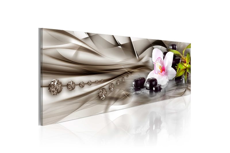 Taulu Zen Composition Orchid Bamboo And Kivis 135x45, Artgeist sp. z o. o.