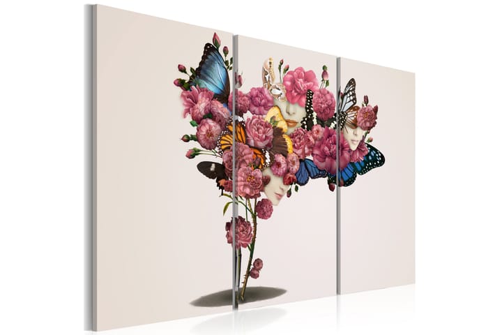 Taulu Perhosia, kukkia ja karnevaali 90x60 - Artgeist sp. z o. o. - Canvas-taulu - Seinäkoristeet