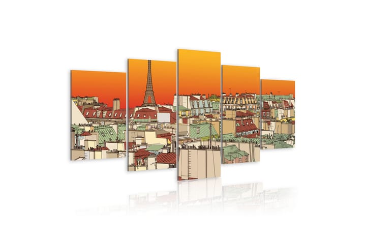 Taulu Parisian Sky In Orange Colour 200x100 - Artgeist sp. z o. o. - Canvas-taulu - Seinäkoristeet