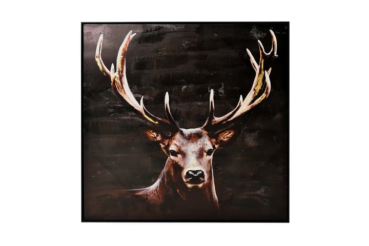 Taulu Peura - 100x100 cm ruskea/musta - Seinäkoristeet - Canvas-taulu