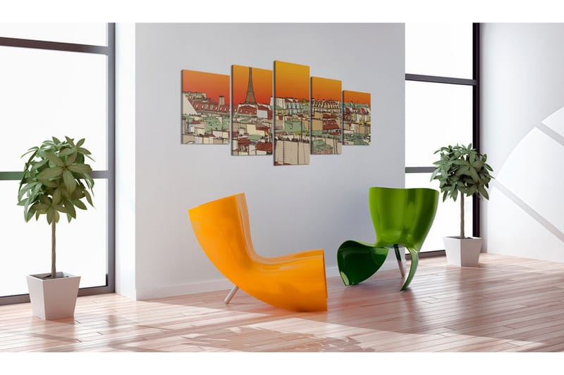 Taulu Parisian Sky In Orange Colour 200x100 - Artgeist sp. z o. o. - Sisustustuotteet - Taulu & taide - Canvas-taulu