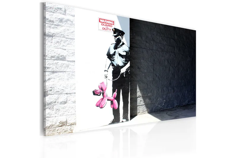 Taulu Police Guard And Pink Balloon Dog Banksy 60x40, Artgeist sp. z o. o.