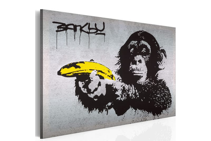 Taulu Pysähdy tai apina ampuu! (Banksy) 90x60, Artgeist sp. z o. o.