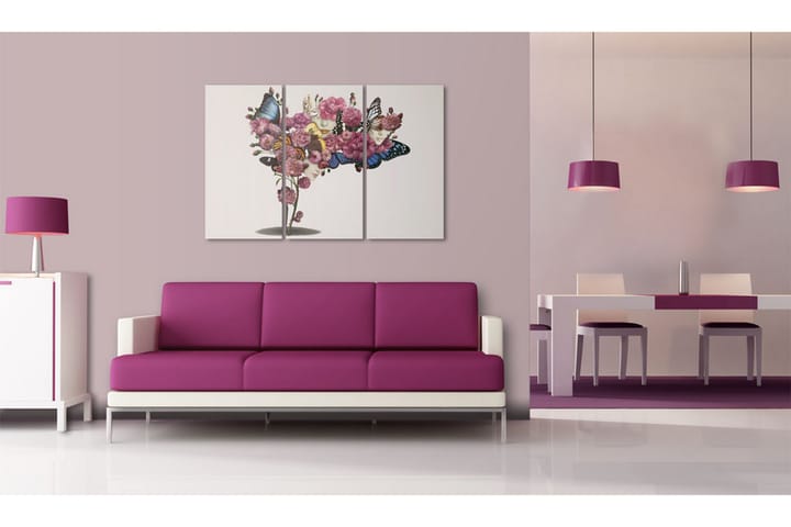 Taulu Perhosia, kukkia ja karnevaali 90x60 - Artgeist sp. z o. o. - Canvas-taulu - Seinäkoristeet