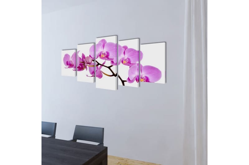 Taulusarja Orkidea 200 x 100 cm - Monivärinen - Sisustustuotteet - Taulu & taide - Canvas-taulu