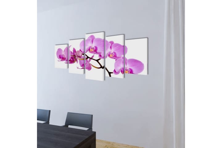 Taulusarja Orkidea 200 x 100 cm - Monivärinen - Canvas-taulu - Seinäkoristeet