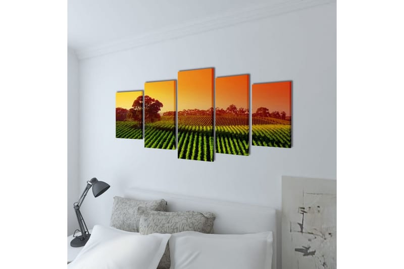 Taulusarja Pellot 200 x 100 cm - Monivärinen - Sisustustuotteet - Taulu & taide - Canvas-taulu