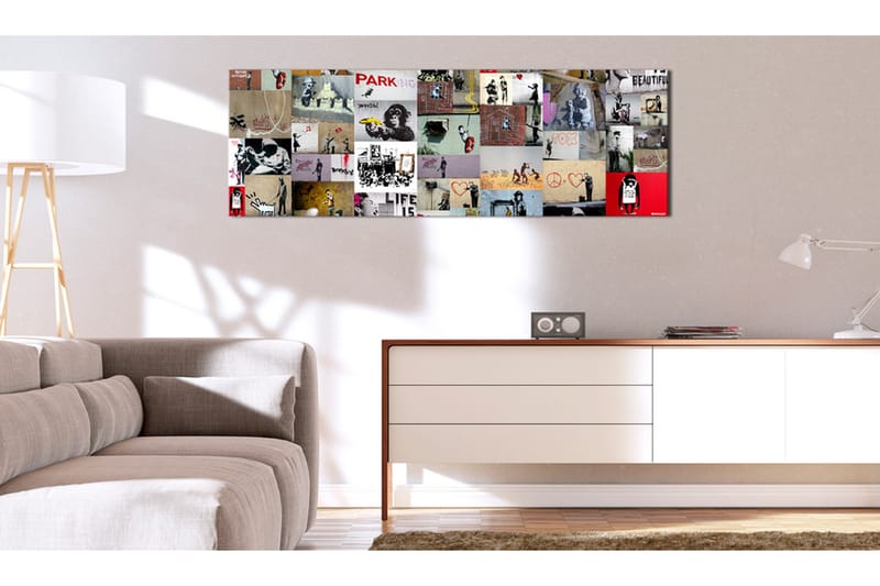 Tavla Art of Collage: Banksy II 120x40 - Sisustustuotteet - Taulu & taide - Canvas-taulu