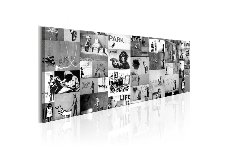 Tavla Banksy: Graffiti Collage II 120x40, undefined