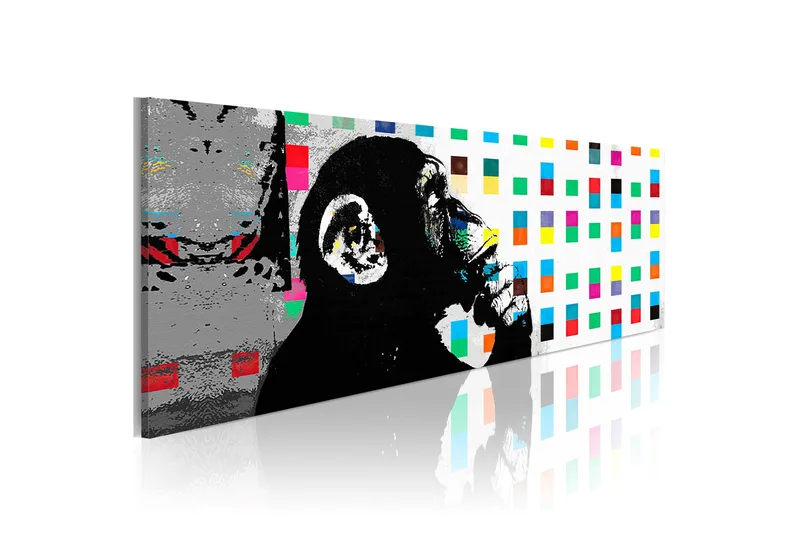 Tavla Banksy: The Thinker Monkey 120x40, undefined