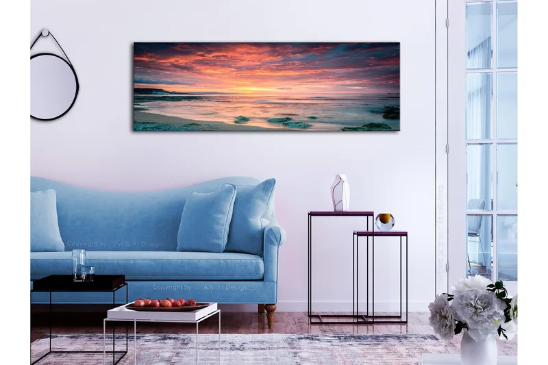 Tavla Beach in Crete (1 Part) Narrow Red 150x50, undefined