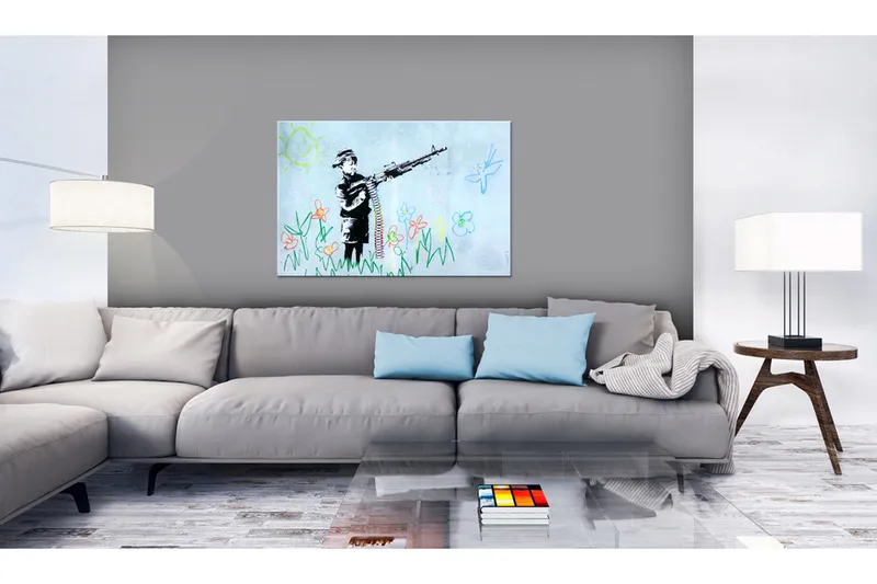 Tavla Boy with Gun by Banksy 90x60, undefined