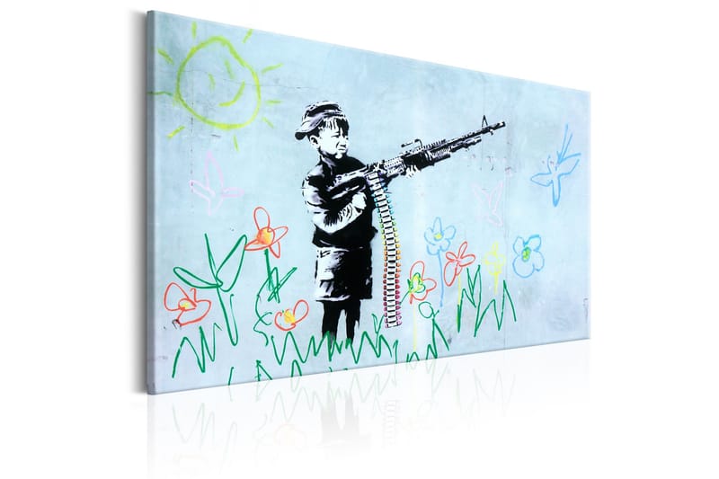 Tavla Boy with Gun by Banksy 90x60 - Sisustustuotteet - Taulu & taide - Canvas-taulu