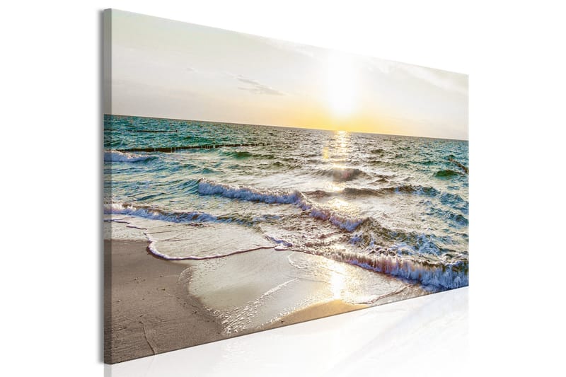 Tavla Calm Waves (1 Part) Narrow Grey 150x50 - Sisustustuotteet - Taulu & taide - Canvas-taulu