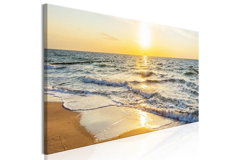 Tavla Calm Waves (1 Part) Narrow Golden 135x45 - Sisustustuotteet - Taulu & taide - Canvas-taulu