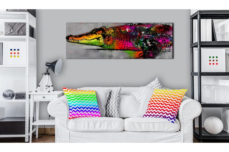 Tavla Colourful Alligator VALUE_MISSING_2 120x40 - Sisustustuotteet - Taulu & taide - Canvas-taulu