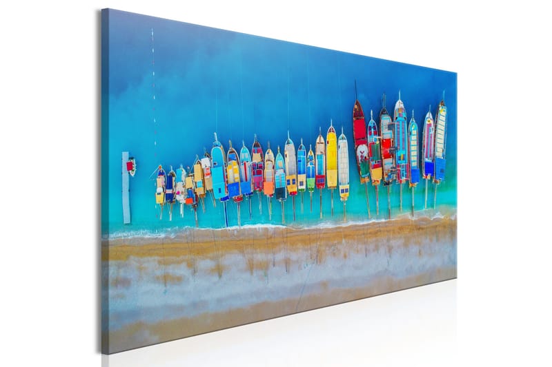 Tavla Colourful Boats (1 Part) Narrow 150x50 - Sisustustuotteet - Taulu & taide - Canvas-taulu