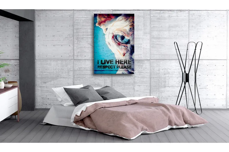 Tavla I Live Here, Respect Please 80x120 VALUE_MISSING_1 - Sisustustuotteet - Taulu & taide - Canvas-taulu