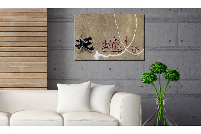 Tavla Love Plane Banksy 120x80 cm - Sisustustuotteet - Taulu & taide - Canvas-taulu