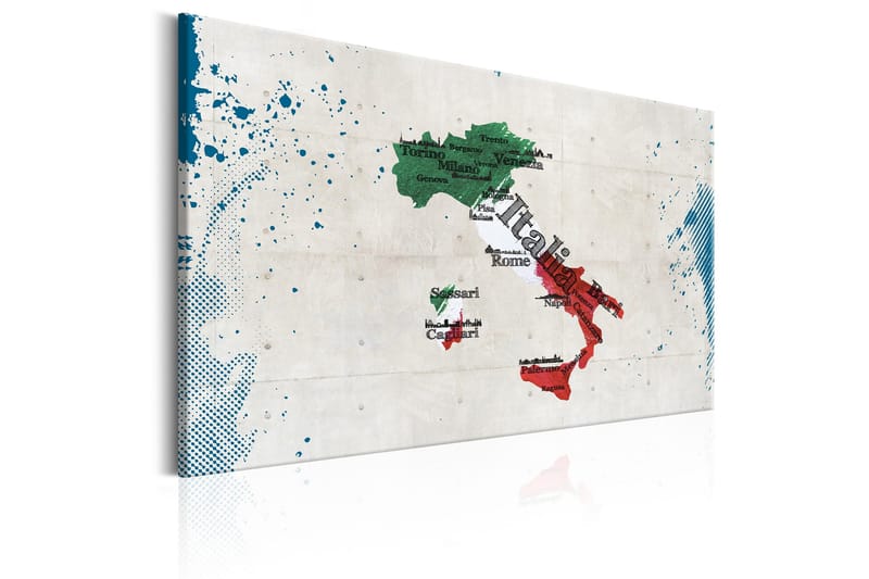 Tavla Map: Italy 60x40 - Sisustustuotteet - Taulu & taide - Canvas-taulu