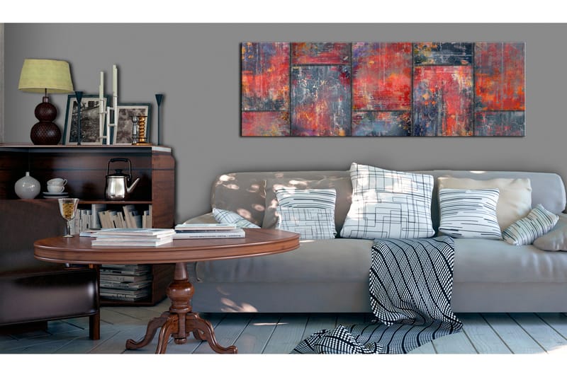 Tavla Metal Mosaic Red VALUE_MISSING_2 120x40 - Sisustustuotteet - Taulu & taide - Canvas-taulu