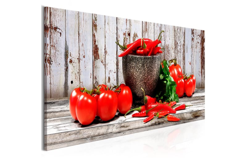 Tavla Red Vegetables (1 Part) Wood Narrow 135x45 - Sisustustuotteet - Taulu & taide - Canvas-taulu