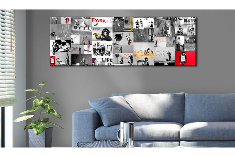 Tavla Street Art Banksy Ii VALUE_MISSING_3 135x45 - Sisustustuotteet - Taulu & taide - Canvas-taulu