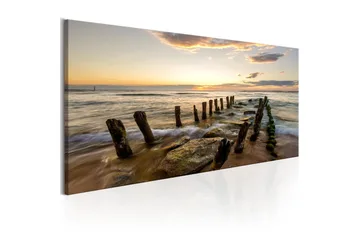 Tavla Wooden Breakwaters 150x50 - Sisustustuotteet - Taulu & taide - Canvas-taulu
