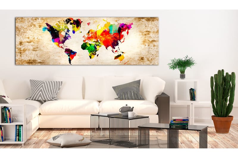 Tavla World In Watercolours VALUE_MISSING_3 135x45 - Sisustustuotteet - Taulu & taide - Canvas-taulu