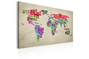Tavla World Map: Tour (EN) 60x40 - Sisustustuotteet - Taulu & taide - Canvas-taulu