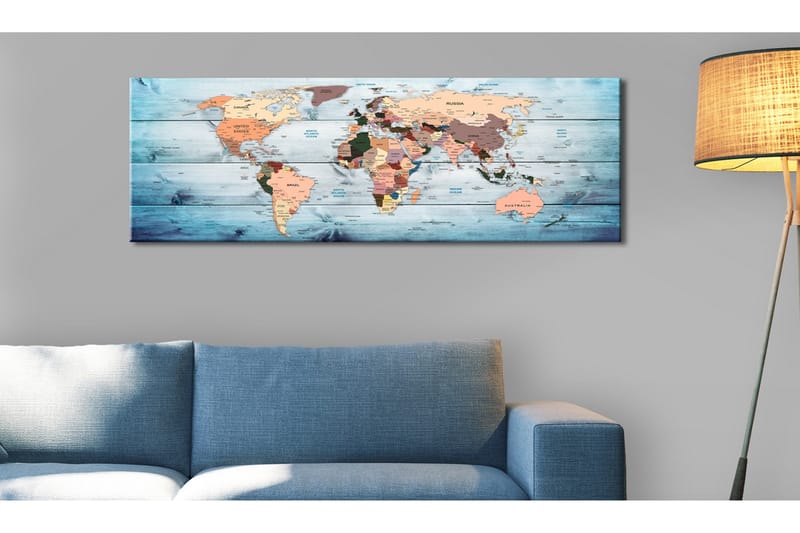 Tavla World Maps Sapphire Travels VALUE_MISSING_3 120x40 - Sisustustuotteet - Taulu & taide - Canvas-taulu