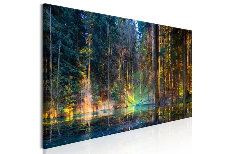 Tavla Pond in the Forest (1 Part) Narrow 135x45 - Sisustustuotteet - Taulu & taide - Canvas-taulu