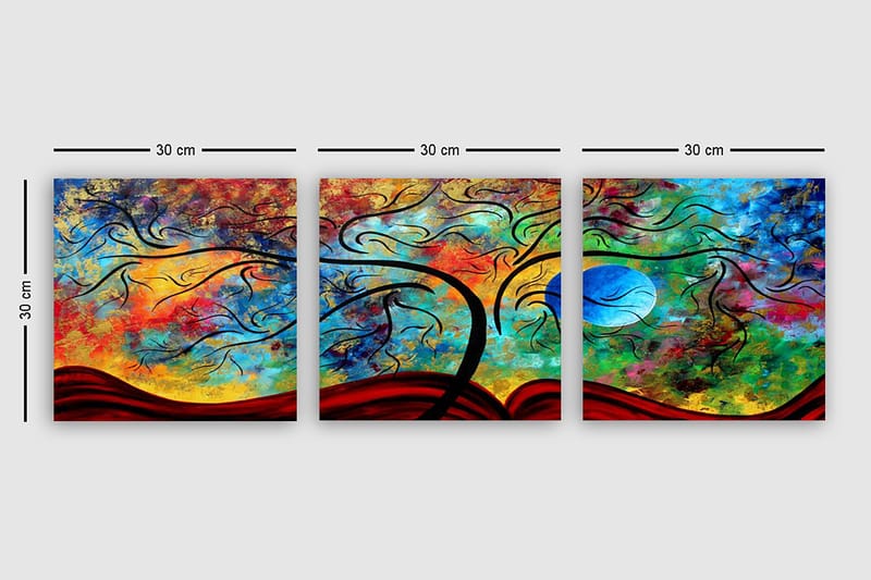Decoratiivinen Canvas-taulu (3 osaa) 30x30 - Sisustustuotteet - Taulu & taide - Canvas-taulu