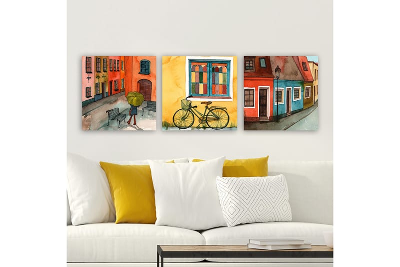 Decoratiivinen Canvas-taulu (3 osaa) 30x30 - Sisustustuotteet - Taulu & taide - Canvas-taulu