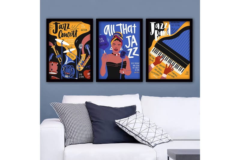 Decoratiivinen Kehystetty Taulu (3 osaa) 35x45, undefined