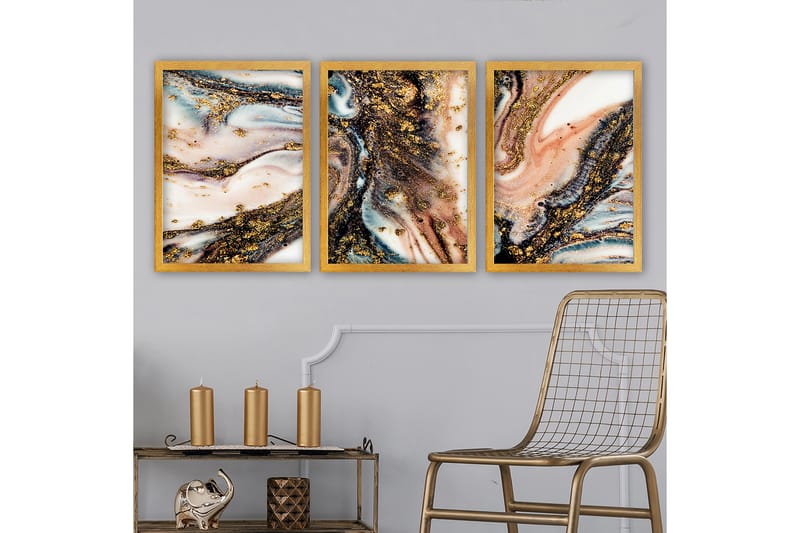 Decoratiivinen Kehystetty Taulu (3 osaa) 35x45 - Sisustustuotteet - Taulu & taide - Canvas-taulu
