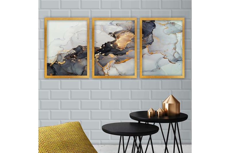 Decoratiivinen Kehystetty Taulu (3 osaa) 35x45 - Sisustustuotteet - Taulu & taide - Canvas-taulu