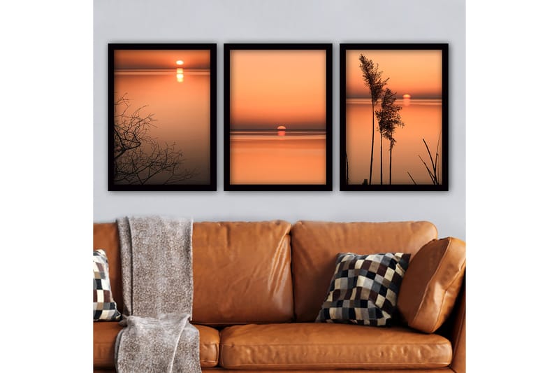 Decoratiivinen Kehystetty Taulu (3 osaa) 35x45 - Sisustustuotteet - Taulu & taide - Canvas-taulu