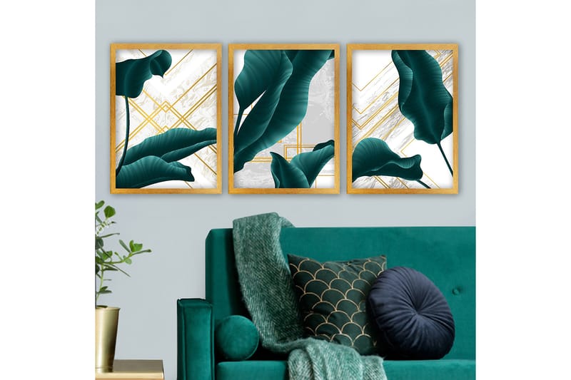 Decoratiivinen Kehystetty Taulu (3 osaa) 35x45 - Sisustustuotteet - Taulu & taide - Canvas-taulu