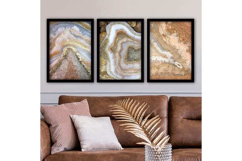 Decoratiivinen Kehystetty Taulu (3 osaa) 35x45 - Sisustustuotteet - Taulu & taide - Canvas-taulu