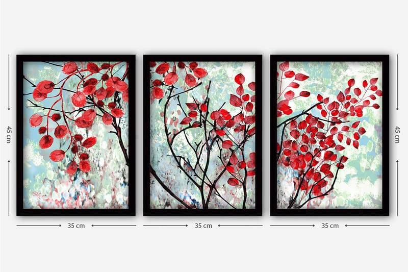 Decoratiivinen Kehystetty Taulu (3 osaa) 35x45 - Sisustustuotteet - Taulu & taide - Canvas-taulu