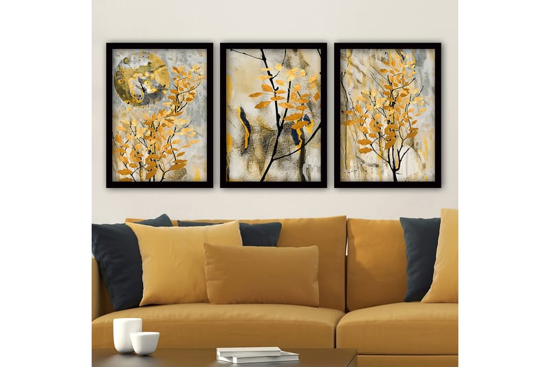 Decoratiivinen Kehystetty Taulu (3 osaa) 35x45 - Sisustustuotteet - Taulu & taide - Canvas-taulu