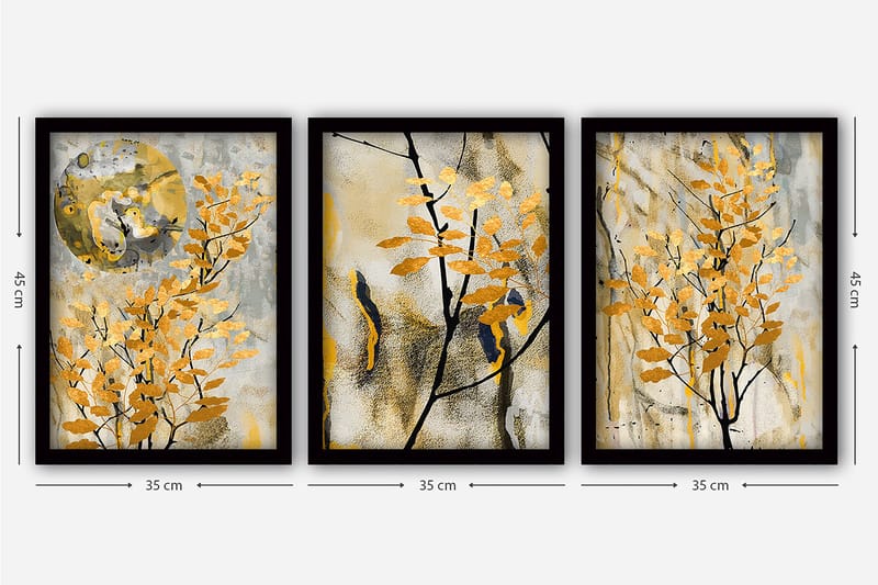 Decoratiivinen Kehystetty Taulu (3 osaa) 35x45 - Sisustustuotteet - Taulu & taide - Canvas-taulu