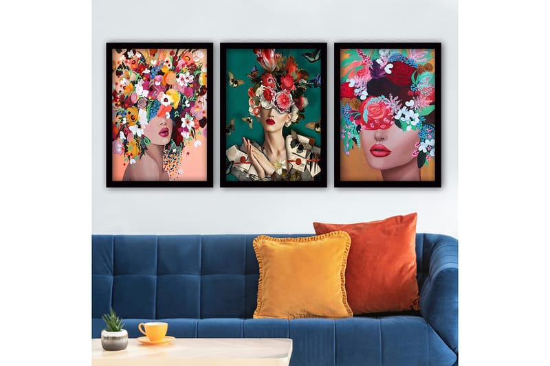 Decoratiivinen Kehystetty Taulu (3 osaa) 35x45 - Sisustustuotteet - Taulu & taide - Canvas-taulu