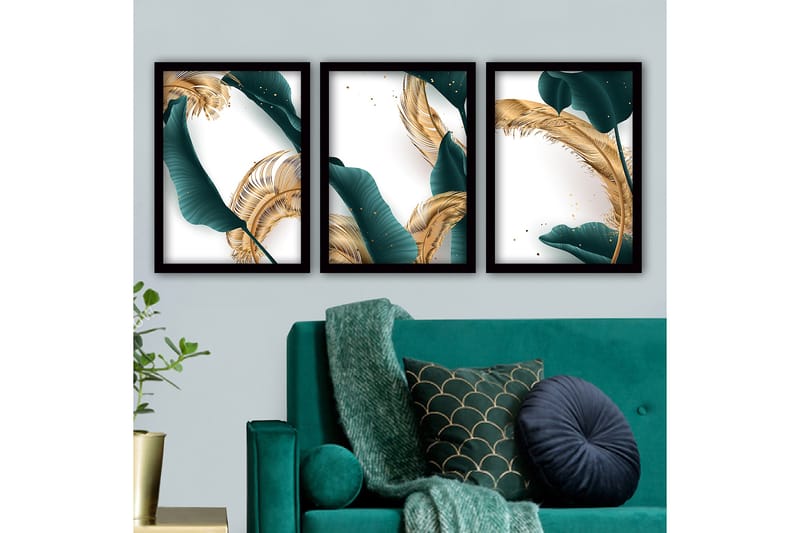 Decoratiivinen Kehystetty Taulu (3 osaa) 35x45 - Sisustustuotteet - Taulu & taide - Canvas-taulu