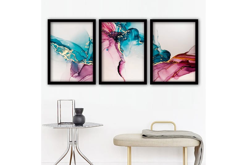 Decoratiivinen Kehystetty Taulu (3 osaa) 35x45 - Sisustustuotteet - Taulu & taide - Canvas-taulu