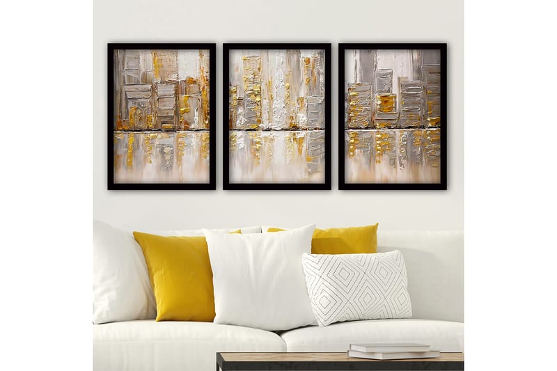 Decoratiivinen Kehystetty Taulu (3 osaa) 35x45 - Sisustustuotteet - Taulu & taide - Canvas-taulu