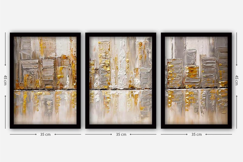 Decoratiivinen Kehystetty Taulu (3 osaa) 35x45 - Sisustustuotteet - Taulu & taide - Canvas-taulu