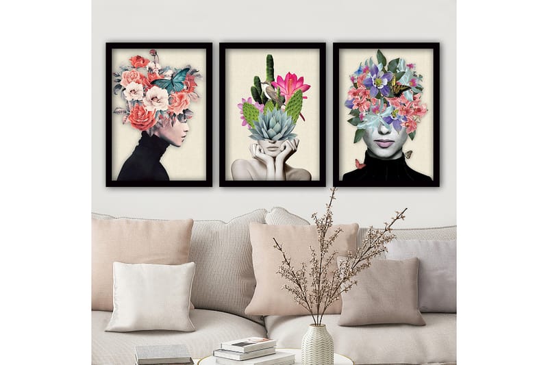 Decoratiivinen Kehystetty Taulu (3 osaa) 35x45 - Sisustustuotteet - Taulu & taide - Canvas-taulu